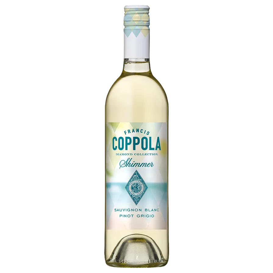 Bottle of Francis Ford Coppola Diamond Collection Shimmer wine